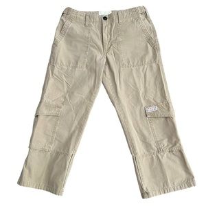 Vintage 1990s Abercrombie & Fitch Paratroop Issue A92 Khaki Tan Cargo Crop Pants